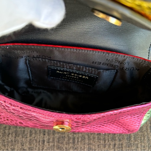 KURT GEIGER Metallic Colorblock Leather 20 Mini Convertible Bag LIKE NEW - Picture 16 of 17